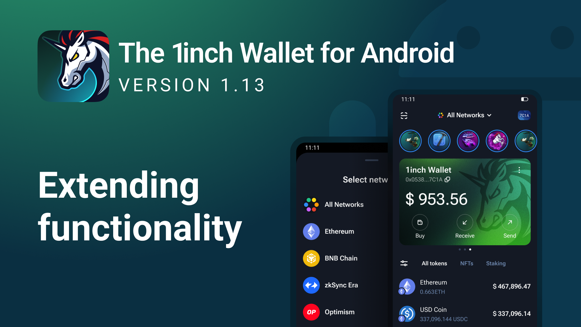 The 1inch Wallet for Android boosts its power with the latest updates