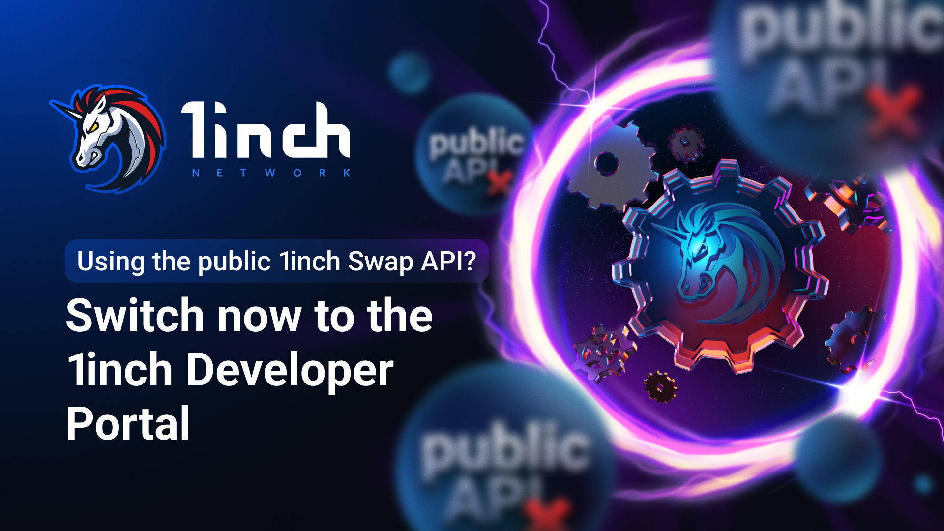 Public Swap API to be discontinued: access 1inch APIs via the 1inch Developer Portal